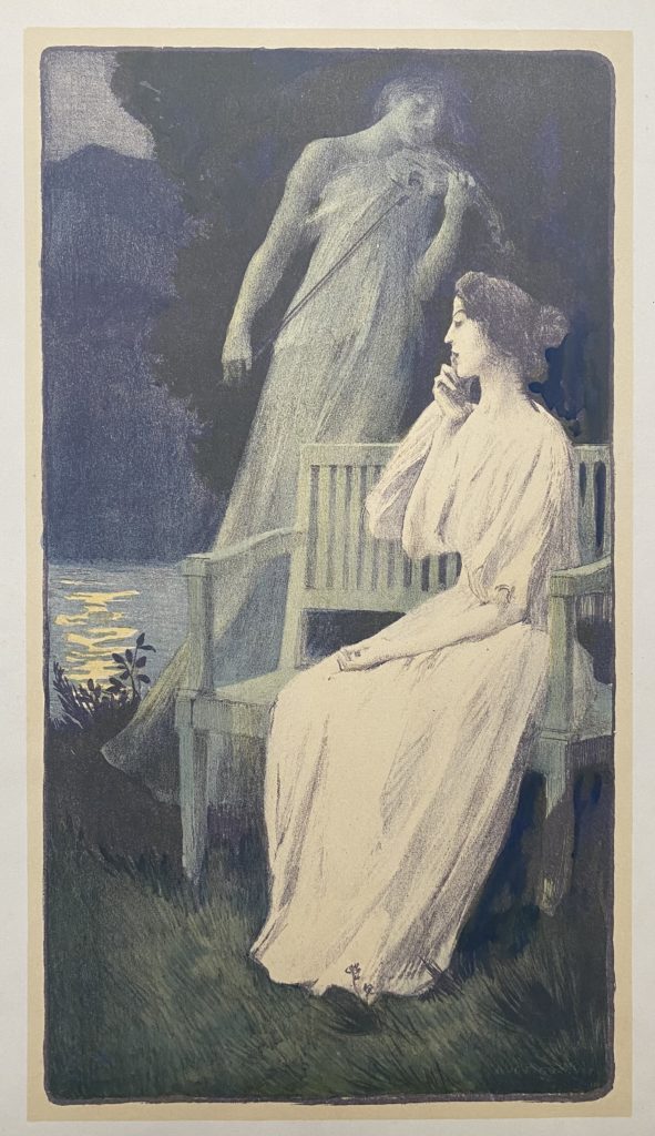 Auguste Gorguet, Andante Nocturne, Lithographie Art Nouveau Estampe Moderne