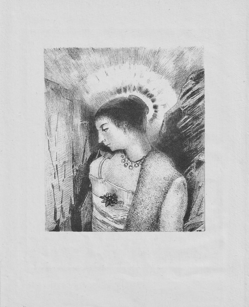 Odilon Redon, Voici la Bonne déesse, Tentation de Gustave Flaubert, lithographie