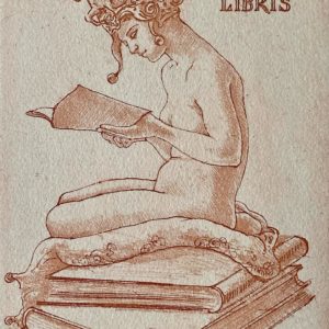 Armand Rassenfosse, La Folie lettrée, Ex Libris Catalini, 1900 détail close