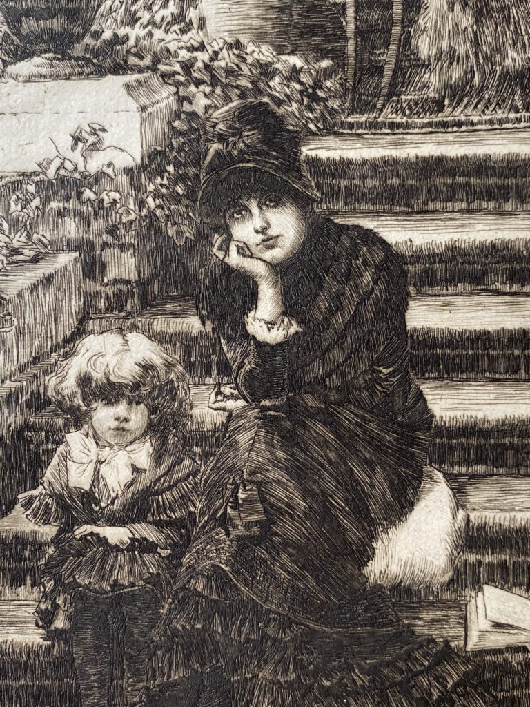 Femme et enfant, Tissot Rêverie
