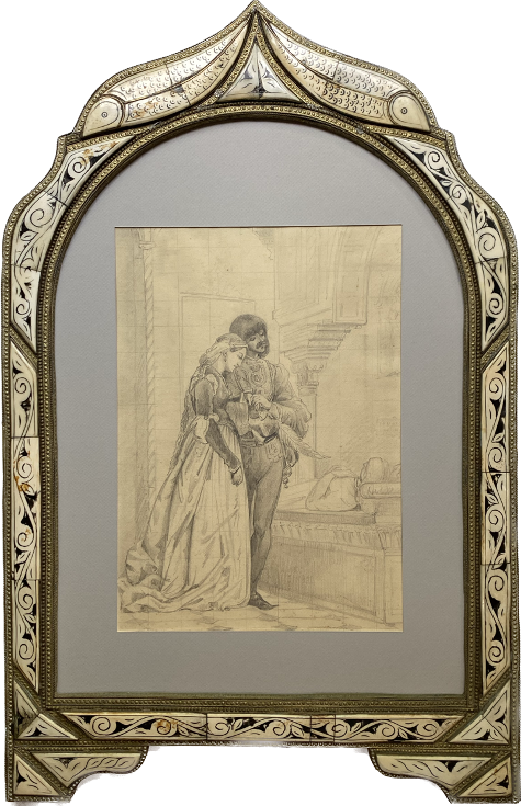 Jean-Paul Laurens, Couple Renaissance, dessin 19e