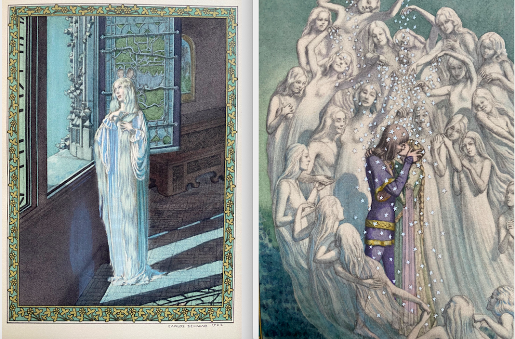 Pelléas et Mélisande, pièce en 5 actes, 1893 Bel ouvrage symboliste, illustrations par Carlos Schwabe