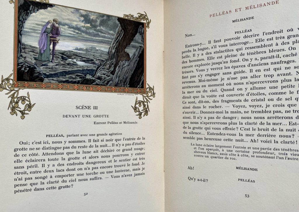 Pelléas et Mélisande, pièce en 5 actes, 1893 Bel ouvrage symboliste, illustrations par Carlos Schwabe