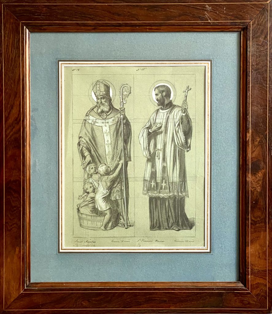Edmé Fontaine, dessin religieux parisien XIXe, saint nicolas saint francois xavier