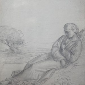 Louis Janmot, le poème de l'âme, dessin préparatoire l'échelle d'or