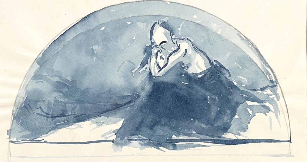 Camille Auguste GASTINE, Déposition, dessin ancien 1850, Paris Victor Prouvé - La vue