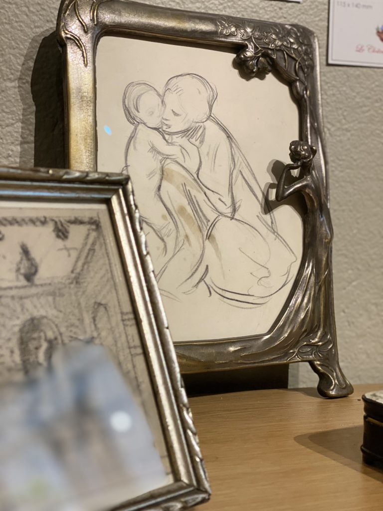 Camille Auguste GASTINE, Déposition, dessin ancien 1850, Paris Prouvé - Maternité