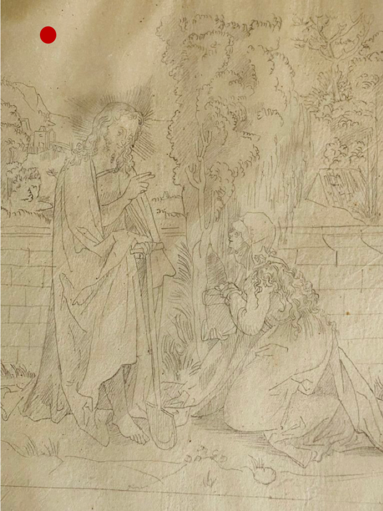 Gastine d'après Schauffelein, Noli me tangere, dessin 19e