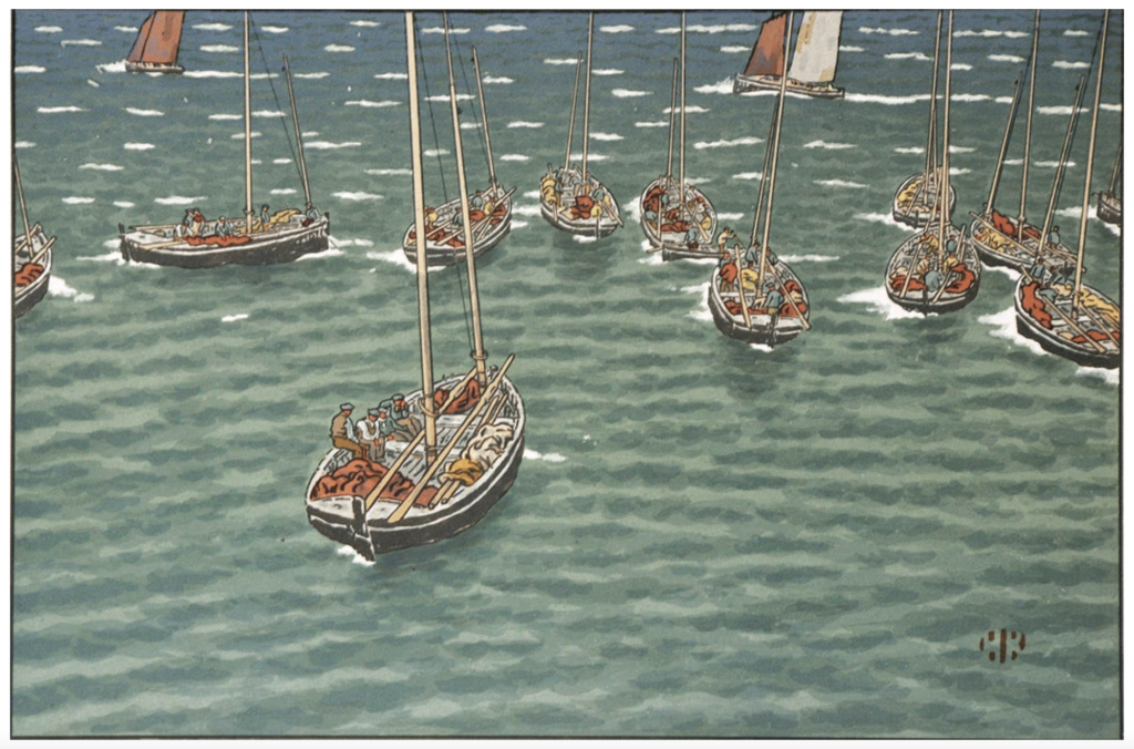 Henri Rivière - Bateaux à Tréboul