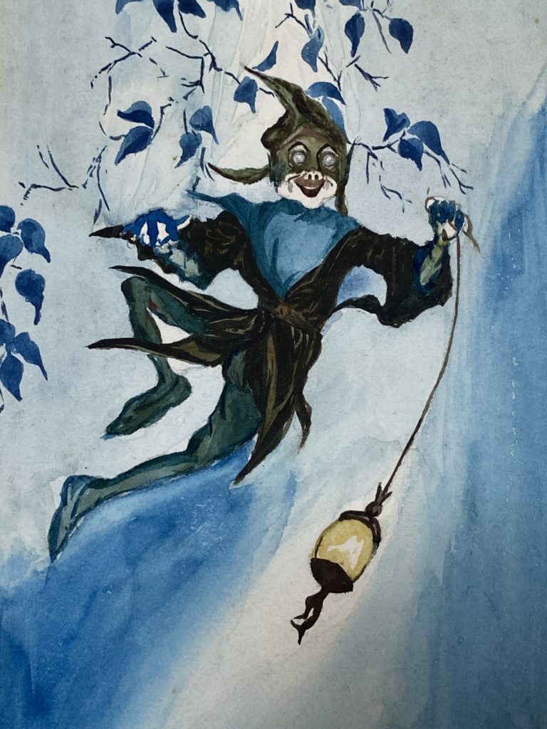 Paix bleue - dessin art nouveau