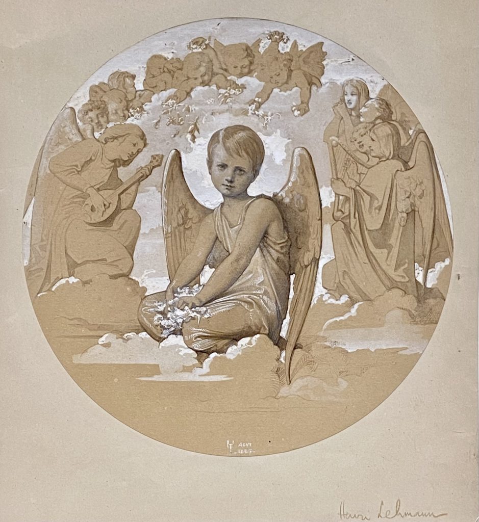 Henri Lehmann, Louise aux cieux, dessin