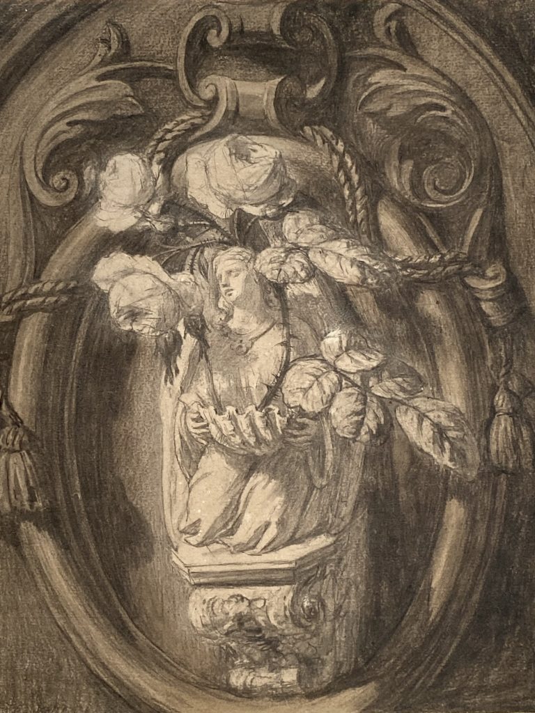 Simon Saint Jean, dessin, le bénitier