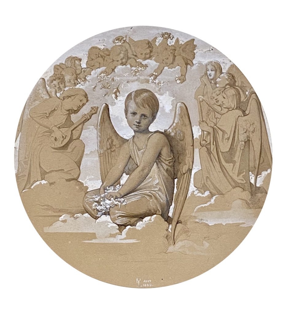 Henri Lehmann, Louise aux cieux, dessin