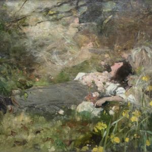 Titania reine des fées, école préraphaélite 1900